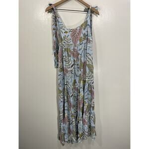 Whimsical Boho Flowy Cottage Romance Floral Maxi Dress M Resort Maximalist Beach
